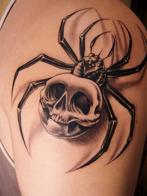 Spider skull tatto If you like spiders then this tattoo is made for you